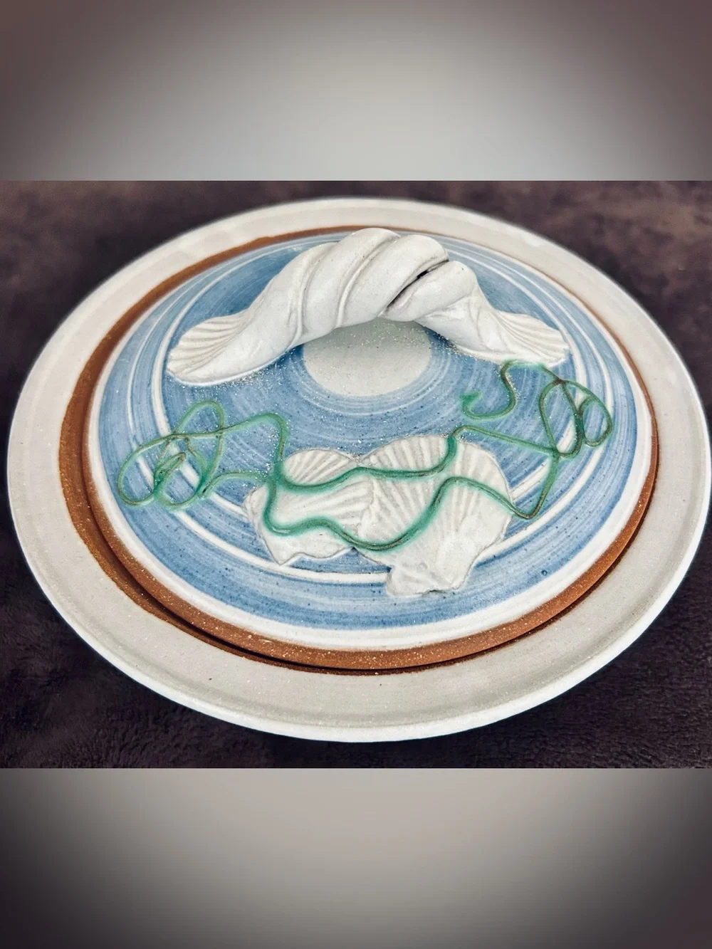 Mikael Carstanjen Handcrafted Blue and White Cape Cod Coastal Casserole Dish